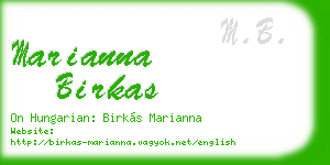 marianna birkas business card